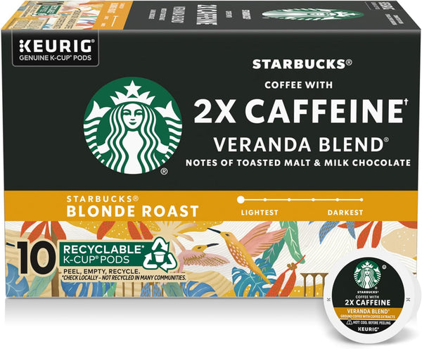Starbucks K-Cup Coffee Pods, 96 Keurig Pods, Veranda Blend, Blonde Roast