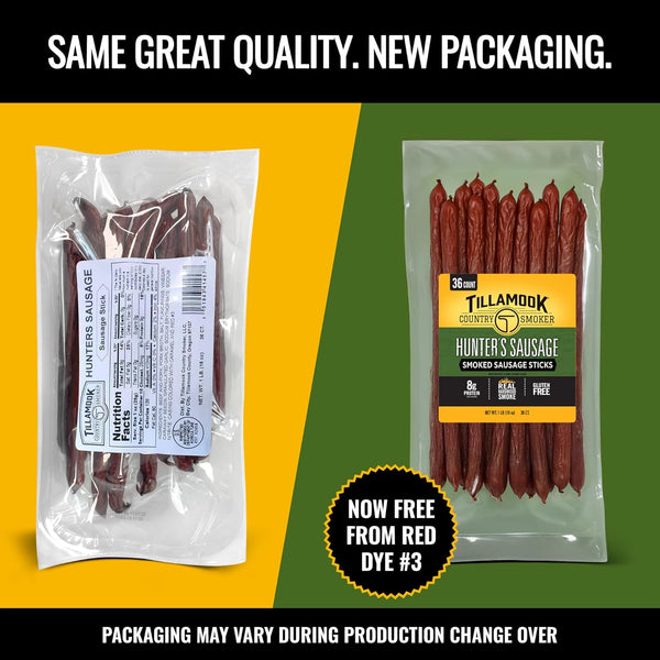 Tillamook Country Smoker Hunter's Sausage Smoked Sausage, 16 Oz, 36 Ct, Bulk Pack