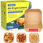 400 Pcs Air Fryer Liners Disposable, 8" Square Heavy-Duty Parchment Paper for 5-8 qt Airfryer Basket, Non-Stick & Grease-Proof Baking Liner for Oven Pan
