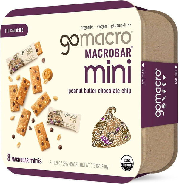 Organic Peanut Butter Chocolate Chip Mini MacroBars 8 Pack