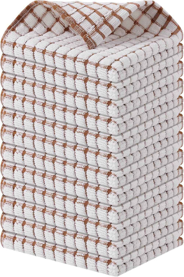 Kitinjoy Cotton 8 Pack Terry Kitchen Dish Cloths, 12 x 12 Inches Super Soft and Absorbent Dish Rags, Quick Drying Dish Towels for Washing Dishes, Mixed Color