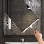 docrok stainless steel shower squeegee with silicone blade for streak free cleaning on glass and mirrors