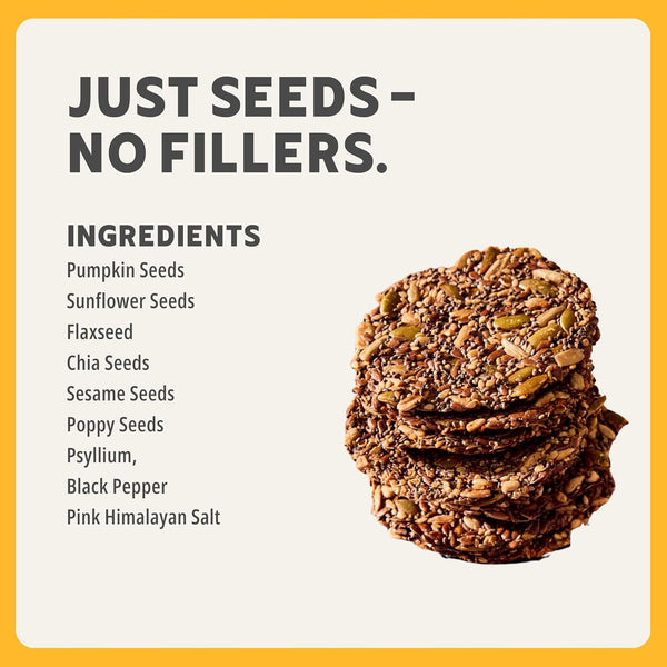 ELLA’S FLATS® Sesame All Seed Savory Crisps – All Natural, Gluten Free, Good Source of Protein, High Fiber, Vegan and Keto Friendly (3 Pack)