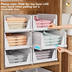5 Pack Stackable Closet Storage Baskets for Laundry Room Wardrobe Storage