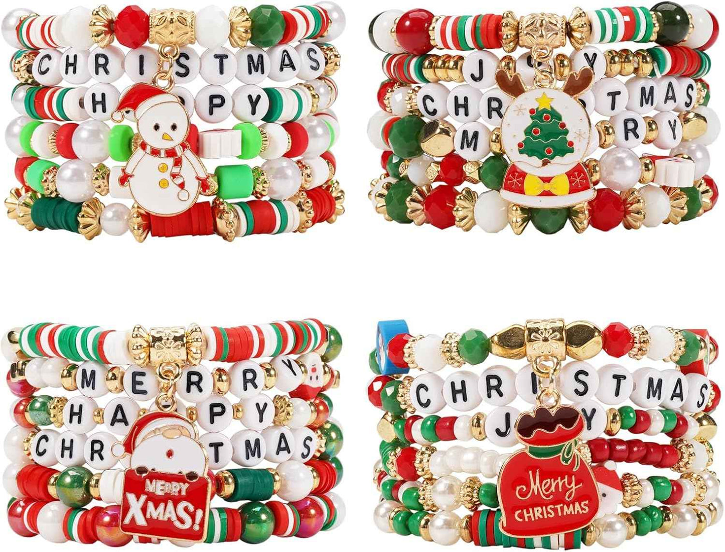 Twinfree Bohemian Bracelets for Women Stretch Multilayer Colorful Beads Bracelet with Charm Jewelry