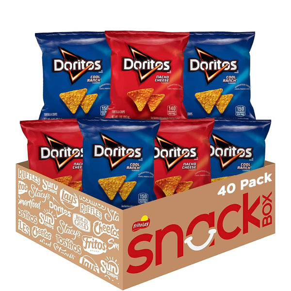 Doritos Flavored Tortilla Chips, Nacho Cheese, 40 Count
