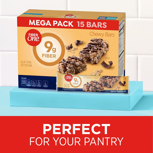 Fiber One Chewy Bars, Oats and Chocolate, Mega Pack, 15 Count, 21.2 oz