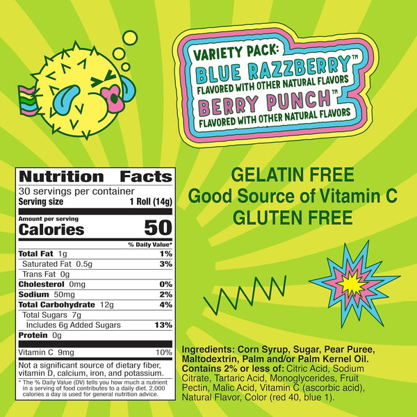 Fruit Roll-Ups Variety Pack, 15 oz, 30 Count, Gluten Free, Vitamin C