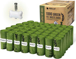 GORILLA SUPPLY 1000 Dog Poop Waste Bags with Dispenser and Leash Tie, 9" x 13", Blue, 1000 Count