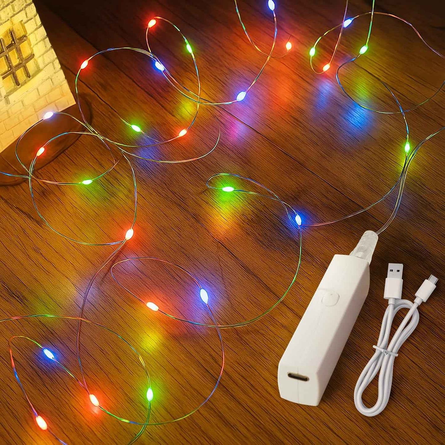 Lakumu LED Fairy Lights Battery Operated, Rechargeable Twinkle Lights with Timer, Mini LED String Lights for Bedroom, Christmas Decorations, Wedding, Centerpiece Table Decor (5M/16FT Warm White)