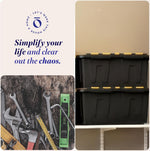 Heavy Duty Plastic Storage Bins with Lids, 15 Gallon, Black/Yellow