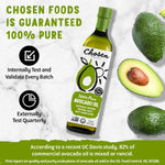 Chosen Foods 100% Pure Avocado Oil, 16.9 Fl Oz, All Purpose Cooking Oil, Non-GMO, Gluten-Free, Keto Friendly, Glyphosate Free
