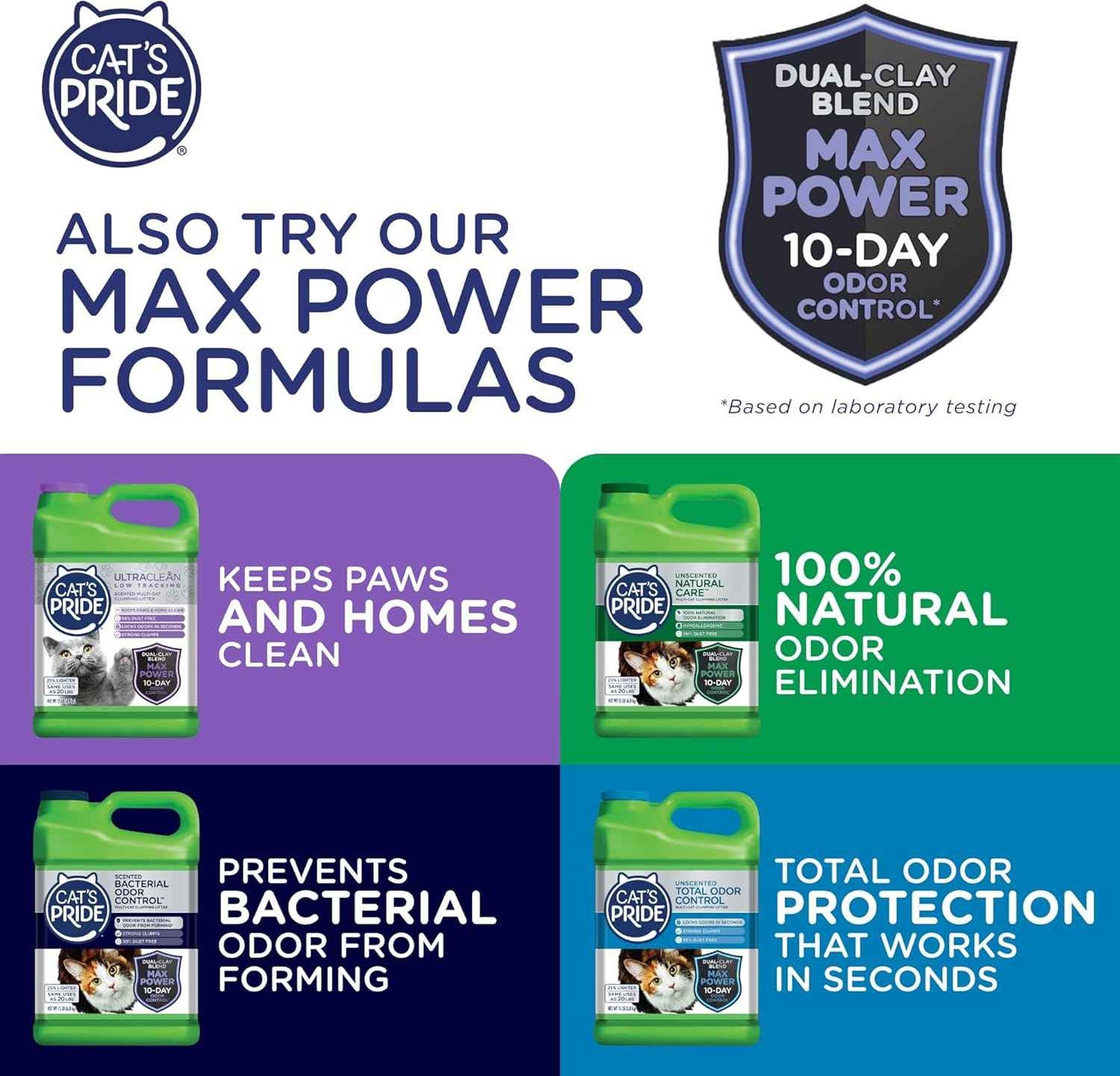 Cat's Pride Premium Lightweight Clumping Litter: Pure & Fresh - Up to 10 Days of Powerful Odor Control - Multi-Cat, Scented, 10 Pounds