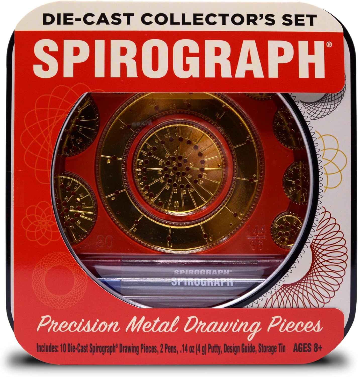 Spirograph Design Set Collectors Tin – Arts and Crafts, Kids Toys, Art Supplies, Craft Supplies, Drawing Kit, Spiral Art, Classic Gear Design Kit, Pens, Design Sheet Included, Ages 8 and Up