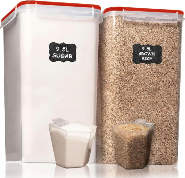 Extra Large Bulk Food Storage Containers with Airtight Lids for Kitchen and Pantry Organization