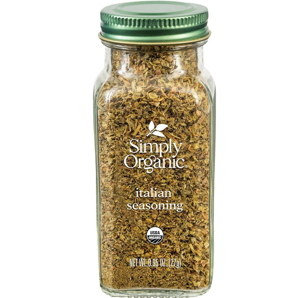 Simply Organic Italian Seasoning, 0.95 Ounce, Organic Herbs Blend for Mediterranean and Italian Dishes, Kosher, NonGMO