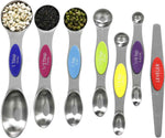 Magnetic Measuring Spoons Set Stainless Steel with Leveler, Stackable Metal Tablespoon Measure Spoon for Baking, Cups and Spoon Set Kitchen Gadgets Apartment Essentials Fits in Spice Jars