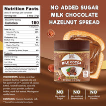ChocZero 12 oz Milk Chocolate Hazelnut Spread, No Added Sugar, Keto Friendly, Low-Carb, Gluten Free, High Fiber, Versatile