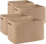 4 pack storage baskets for organizing, woven baskets for shelves, durable gift basket bins toy storage