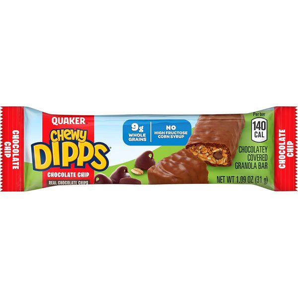 Quaker Chewy Dipps Granola Bars Chocolate Chip, 14 Count, 1.09 oz Each