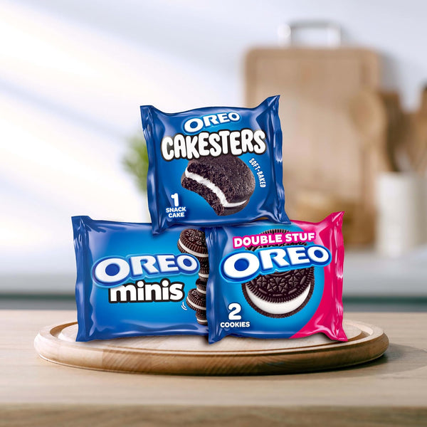 OREO Lovers Variety Pack with 20 snack packs of chocolate cookies and soft snack cakes