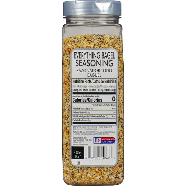 McCormick Culinary 21 oz Everything Bagel Seasoning Blend, Poppy Seed, Sesame Seed, Garlic, Onion, and Salt