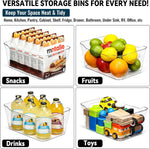12-pack clear plastic storage bins for organizing and labeling