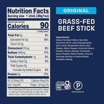 Grass Fed Beef Jerky Sticks, Individually Wrapped, Bulk Snack Packs