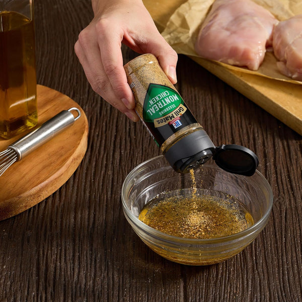 McCormick Grill Mates Montreal Chicken Seasoning, 2.75 oz, bold garlic, onion, pepper flavor, no MSG