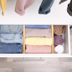 Adjustable bamboo drawer dividers for dresser organization