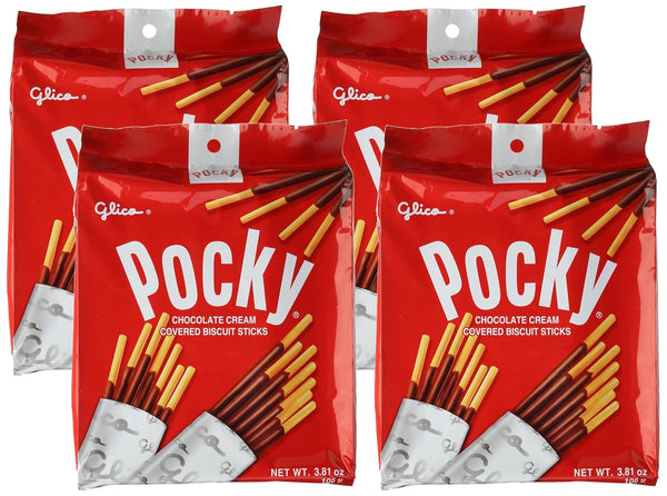 Glico Pocky Strawberry Cream Covered Biscuit Sticks 9 Individual Bags 3.81 oz