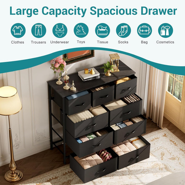 OLIXIS 9 Drawer Storage Organizer Unit for Closet and Living Room