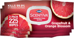 Clorox Scentiva Disinfecting Wipes, grapefruit and orange blossom scent, 75-count, 3-pack