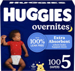 Huggies Overnites Size 5 Overnight Diapers, 50 Ct, 27+ lbs, Disney Designs