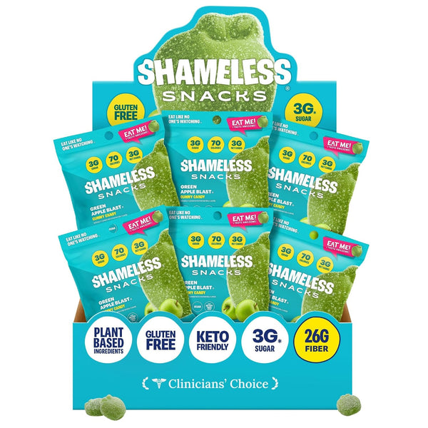 Shameless Snacks Sour Candy & Fruit Snacks - Gummy Candy Variety Pack, Keto Snacks, Sour Gummy Worms & Gummy Bears in Bulk, 3g Sugar Gluten Free Vegan for Kids & Adults