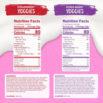 Nature's Garden Probiotic Yoggies multi-pack, 21oz, strawberry and mixed berry flavors, 0.7oz each, high fiber, real fruit pieces, no artificial ingredients