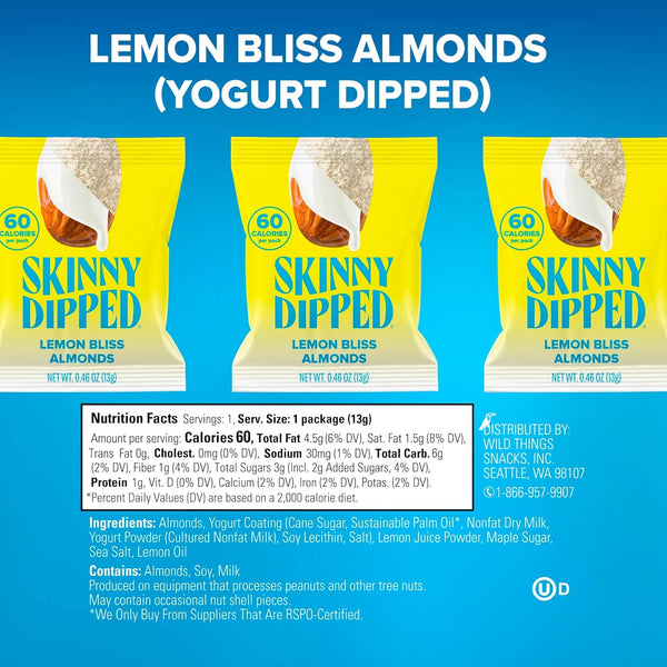 SkinnyDipped Snack Attack Minis Almond Variety Pack, 25 Individually Wrapped Mini Bags