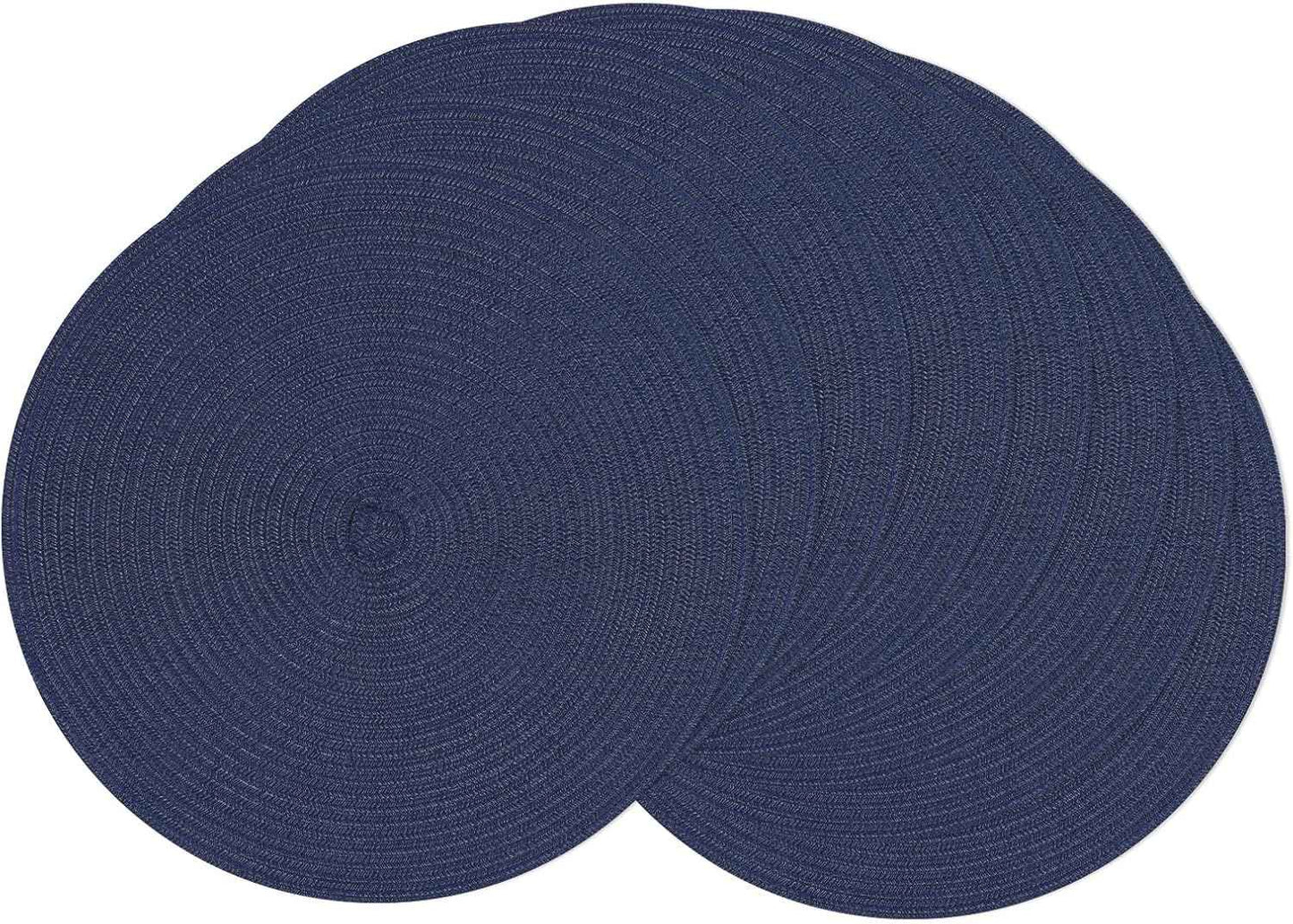 SHACOS 15 inch Round Braided Placemats Set of 6 Non Slip Heat Resistant Cotton Polyester Table Mats Washable Place Mats for Kitchen Dining Party Table Decor (Beige, 6)