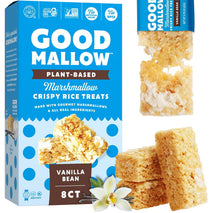 GoodMallow Vegan Rice Crispy Individually Wrapped Box of 8, Kosher, Gluten Free, Dairy Free Snacks
