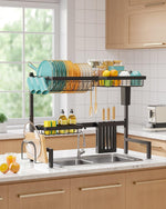 Sakugi Over The Sink Dish Drying Rack with Adjustable 2 Tier Capacity
