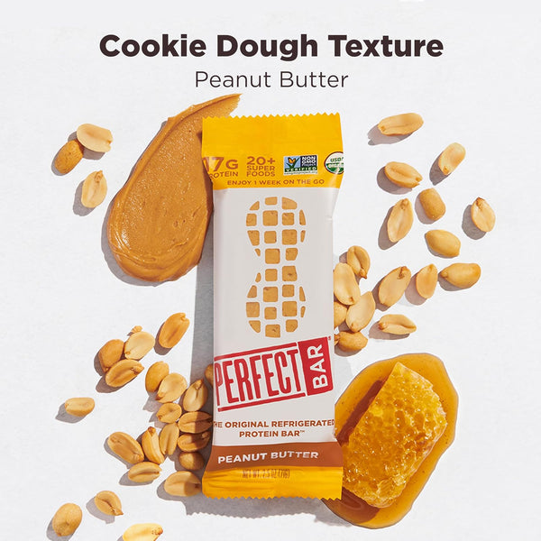 Perfect Bar Peanut Butter Protein Bars, Gluten Free, 10 Count, 2.5 Oz Each