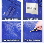 Extra Large Moving Bags with Zippers and Carrying Handles, 6 Pack, Blue
