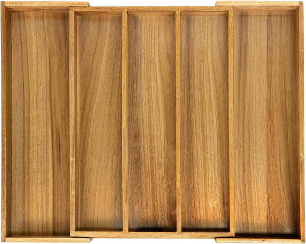 Bamboo drawer organizer for kitchen utensils and storage