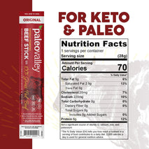 Paleovalley 100% Grass Fed Beef Sticks - Gluten Free Beef Snack - High Protein Keto Friendly