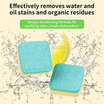 Dishwasher Cleaner and Deodorizer Tablets, 24 Pack - Helps Remove Limescale & Odor, Prevents Buildup in Pipes, Safe for All Dishwashers, Lemon Scent - 12 Month Supply