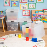 IRIS USA 4-Pack High-Capacity Clip Box Storage Bins for Home Office Classroom Organization