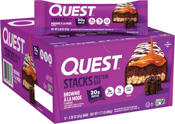 Quest Nutrition Stacks Protein Bars, Cinnamon Brown Sugar, 12 Count