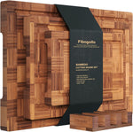 Bamboo cutting boards for kitchen, 3-piece set with juice groove