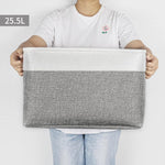 Large Fabric Storage Bins for Shelves 3 Pack Grey and White