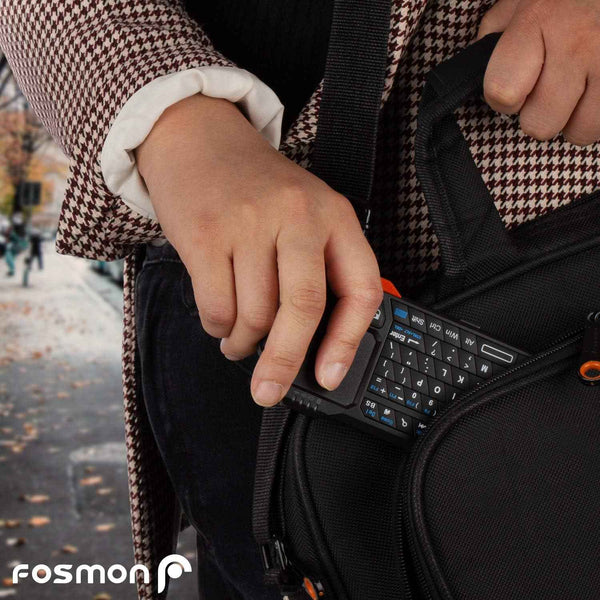 Fosmon Mini Bluetooth Keyboard (QWERTY Keypad), Wireless Portable with Touchpad, Compatible with Apple TV, Amazon Fire Stick, PS4, PS4 Pro, PS5, HTPC/IPTV, VR Glasses, Smartphones